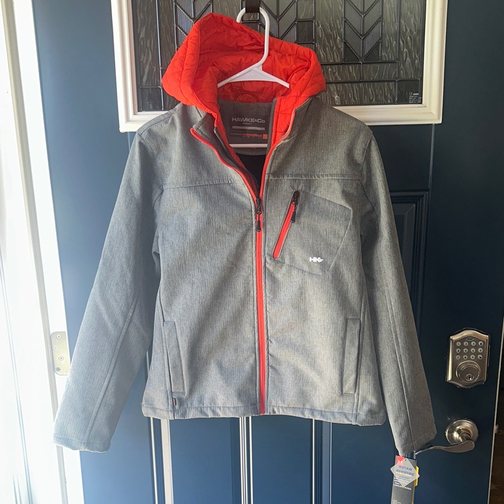 Hawke & Co Kids Jacket in Gray with Orange Accents